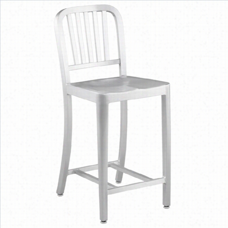 24 Counter Stool In Matte Aluminum