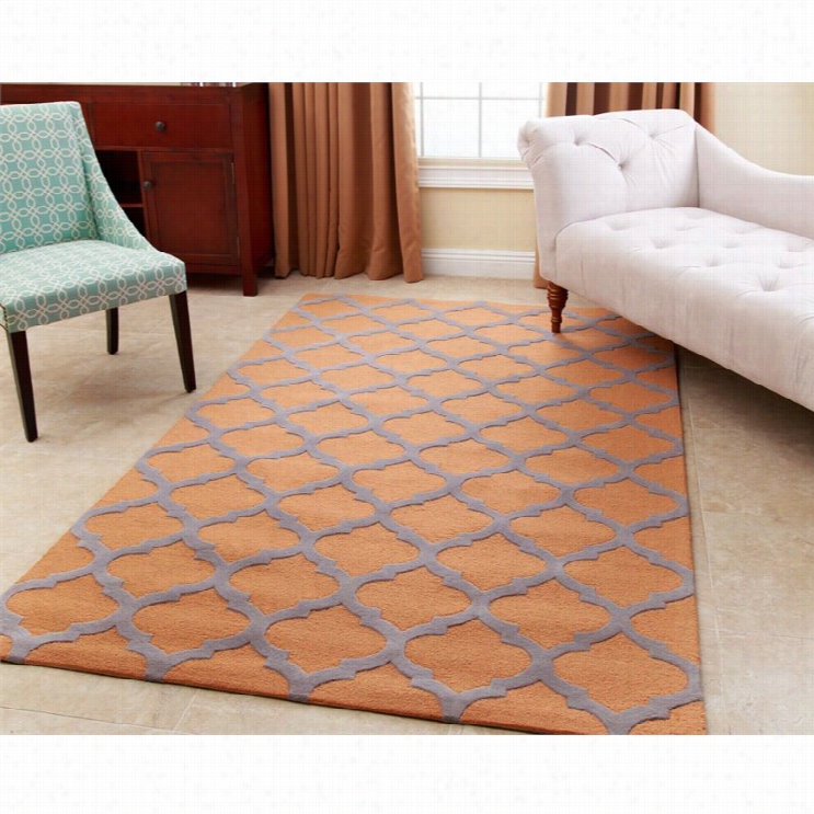 Abbyson Living 8' X 10' New Zezland Wool Rug In Orange