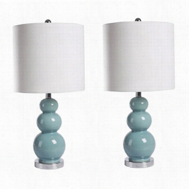 Abbyson Living Table Lamp In French Blue (set Of 2)