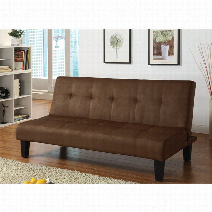 Acme Emmet Microfibe R Convertible Couch In Chocolate