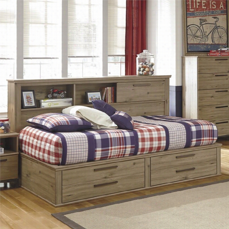 Ashley Dexifield Wood Twin Bookcase Mates Bed Indry Brown