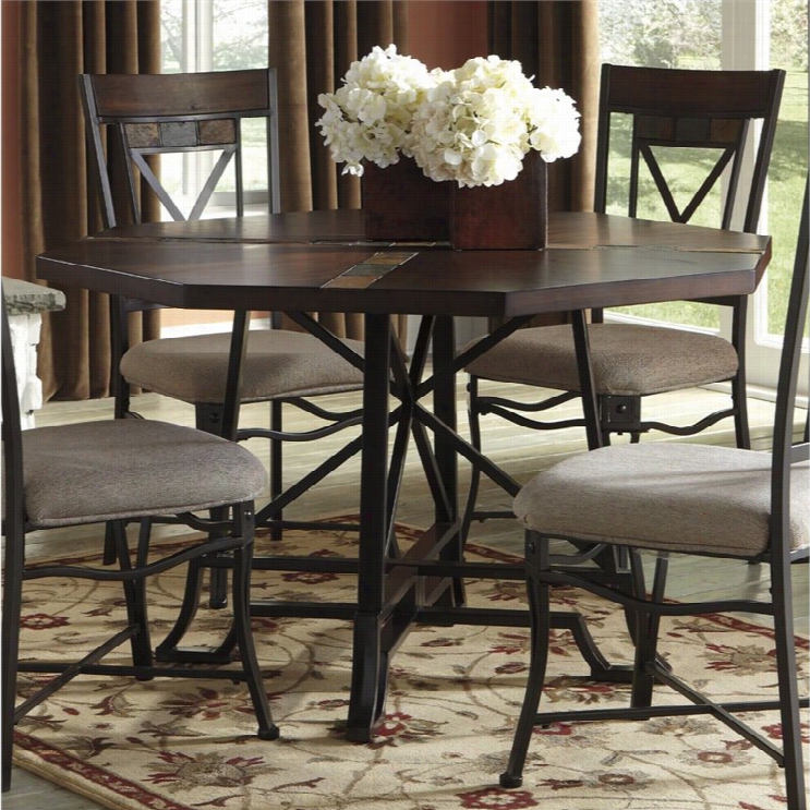 Ashley Vinasvile Dining Taboe With Slate Tile Inset I Nmedium  Brown