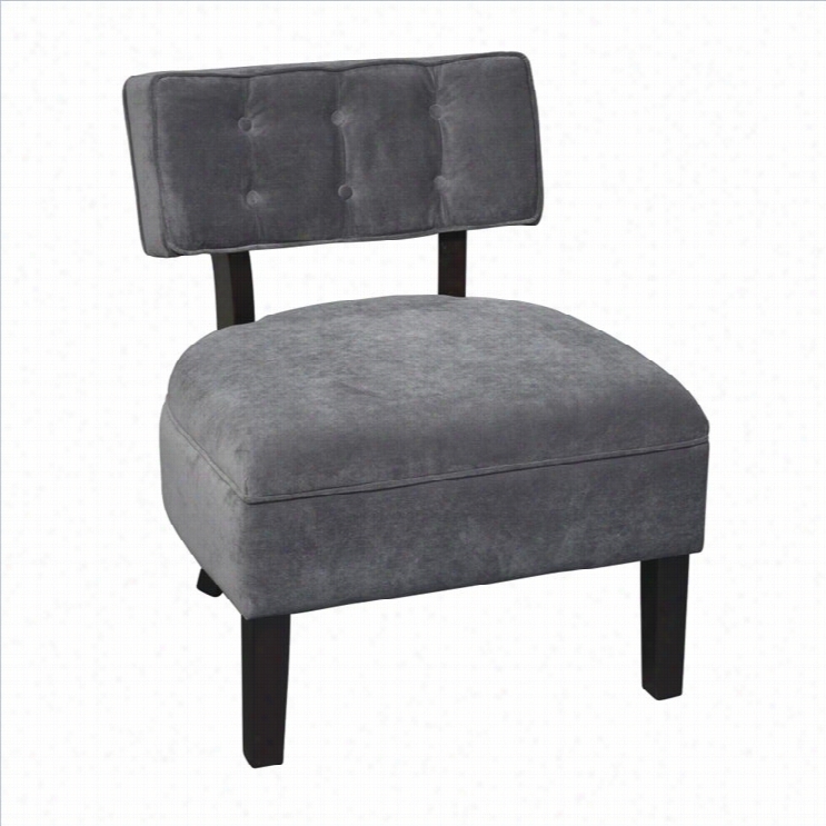 Avenue Six Curves Tufted Accent Chair In Gr Ey