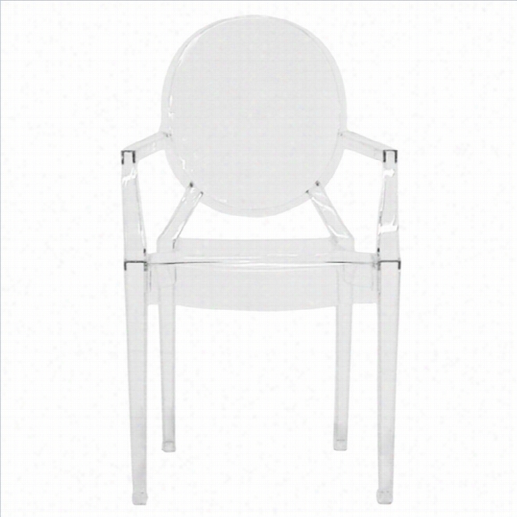 Baxton Studio Dymas Armed Ghost Chair In Clear (set O F 2)