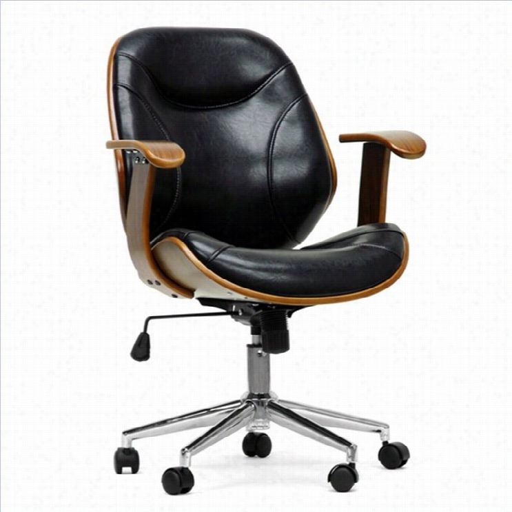 Baxton Studio Rathburn Office Chairin Walnut And Black