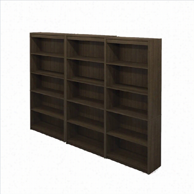 Bestar 5 Shelf Wall Bookcase In Tuxedo