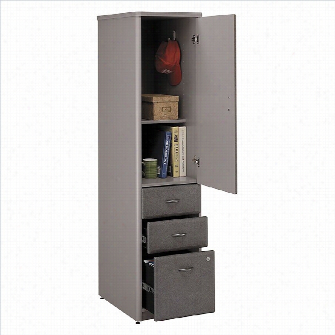 Bush Bbf Series A Vertical Locker (assembled) In Pewter