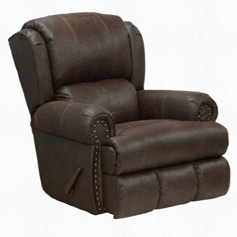 Catnapper Dempsey Power Leather Lay Flat Recliner In Sable