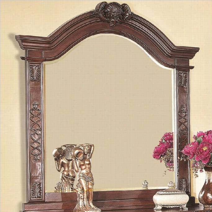 Coaster Grand Prado Mirror In Warm Cherry Finish