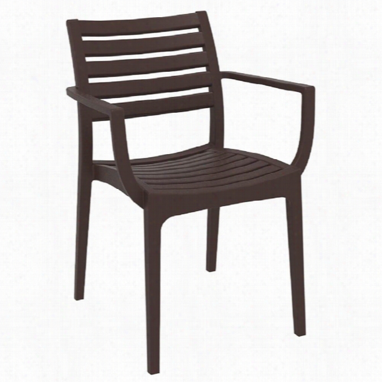 Compamia Artemis Outdoor Dinong Arm Chair In Brown