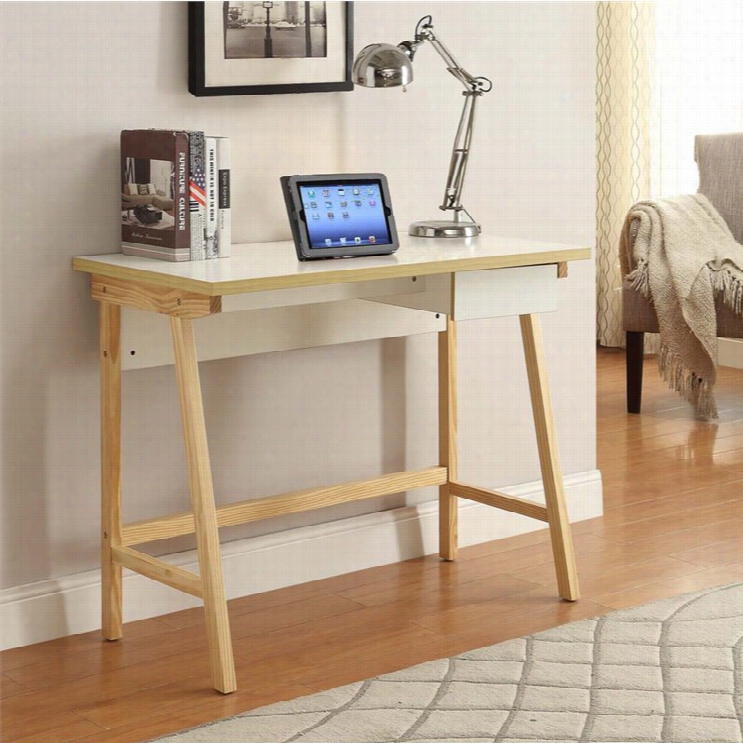 Convenience Cocepts Os Lo 2 Tone Desk With Drawer In Two Tone