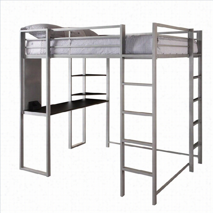 Dhp Abode Metal Full Loft Bed In Silver Withd Esk