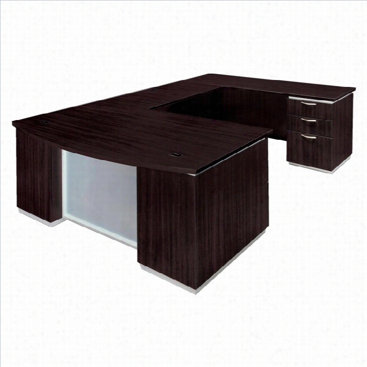 Dmi Furniture Pimlico Lamniate Executive Right Bow Front U-shaped Desk (assemblled)