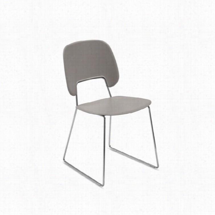 Domitalia Traffic 18.5 X 21.25 Stacking Chair In Sand And Chrome