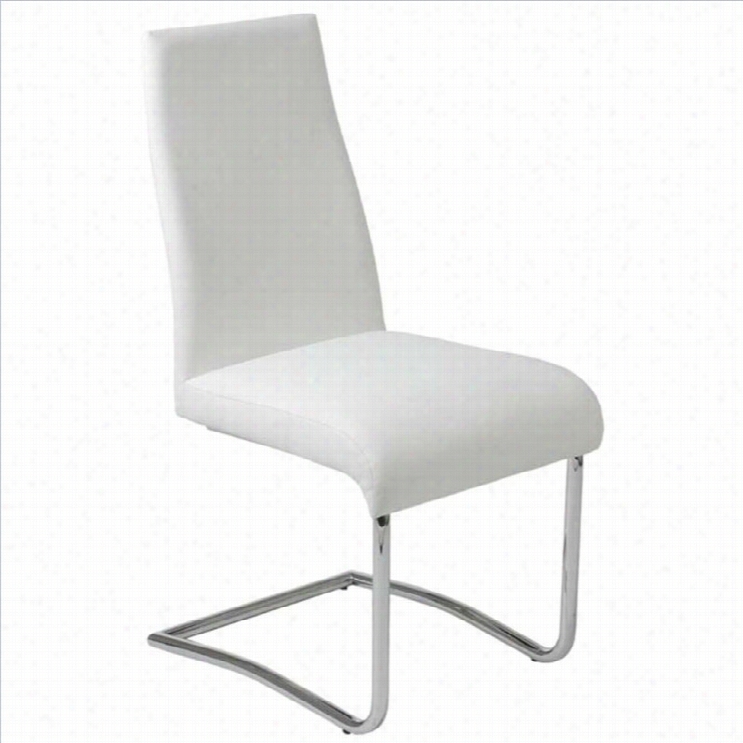 Eurostyle Rooney Ow Backward Dining Chair In White/chrome