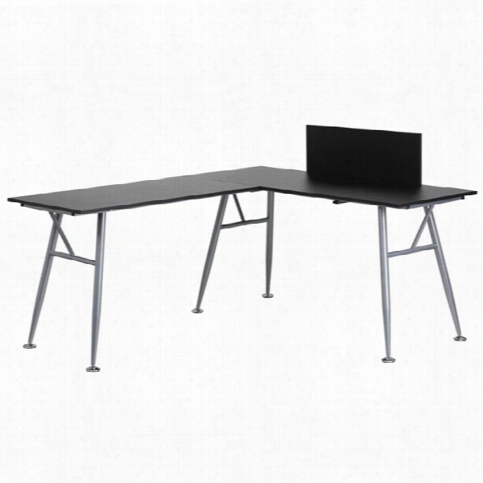 Flsah Furniture 90 L-shape Compurer Desk In Black