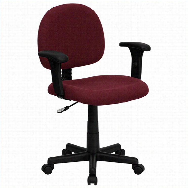 Flash Furnit Ure Ergonomic Ffice Chair In Burgundy