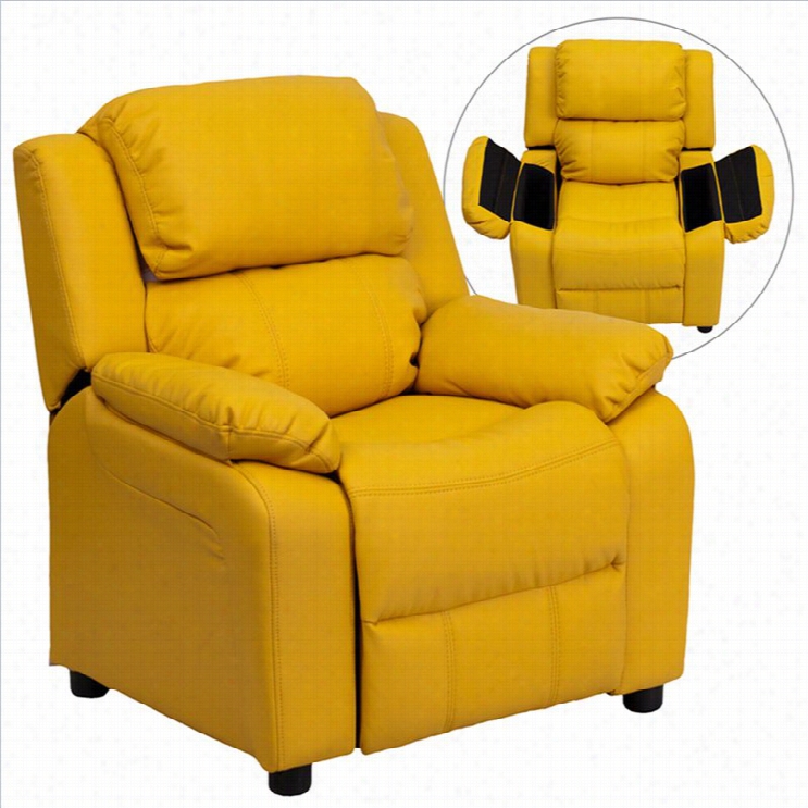 Flash Furniture Heavily Padded Kids Recliner In Yellow