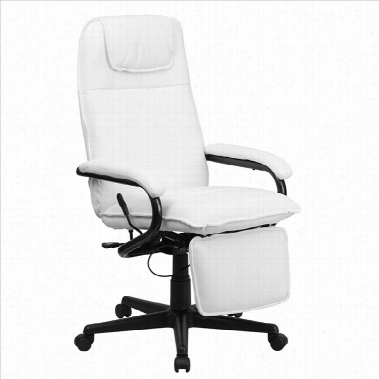 Flash Furniture High Backl Eather Reclining Office Chair In White