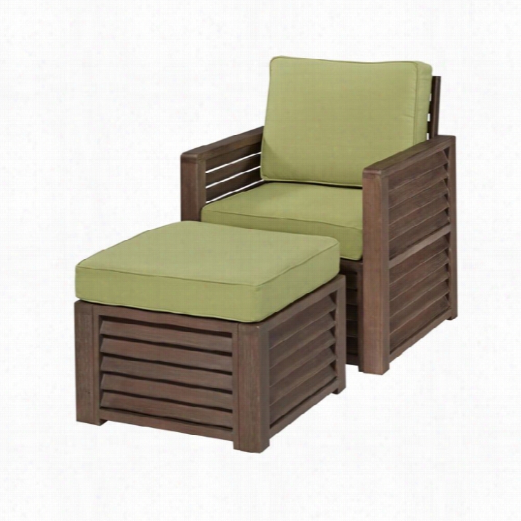 Home Styles Barnside Arm Chair And Ottoman In Green Apple