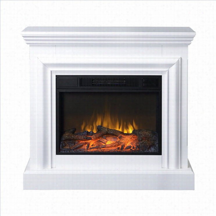 Homestar 38 Wide Electr Ic Fireplace Mantel In White