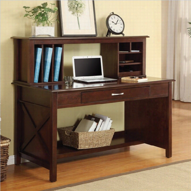 Inspired  By Bassett Adeline Desk Anx Hutch In Mocha Finish