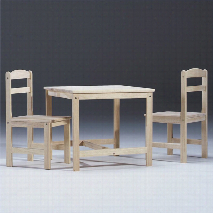 International Concepts Unfinished 3  Piexes Kids Table Set