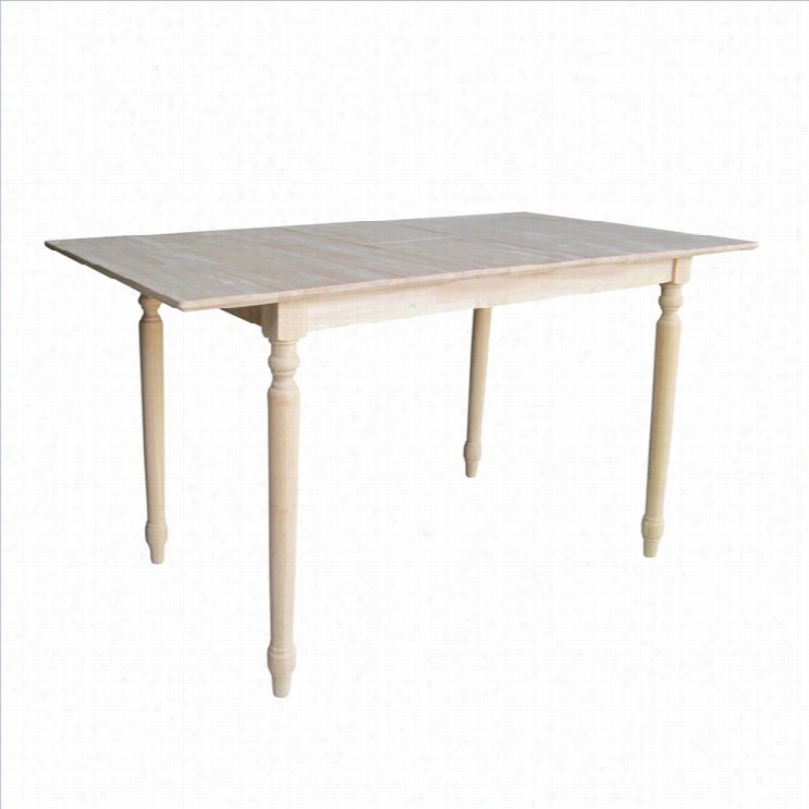 International Concepts Unfiniished Trned Leg Cunter Height Dining Table