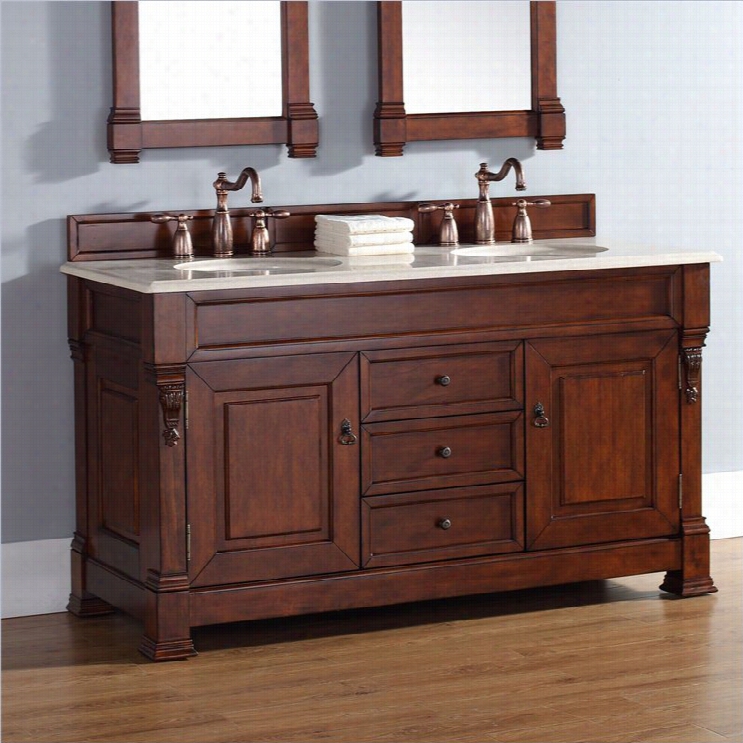 James Martin Brookfield 60 Double Bathroom Vaity Ib Warm Cherry