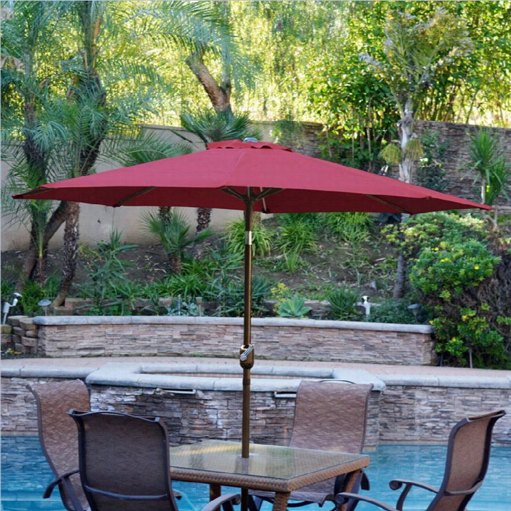 Jeco 9ft. Aluminum Patio Market Umbrella Tilt With Crank In Burgundy Building Chmpagne Pole