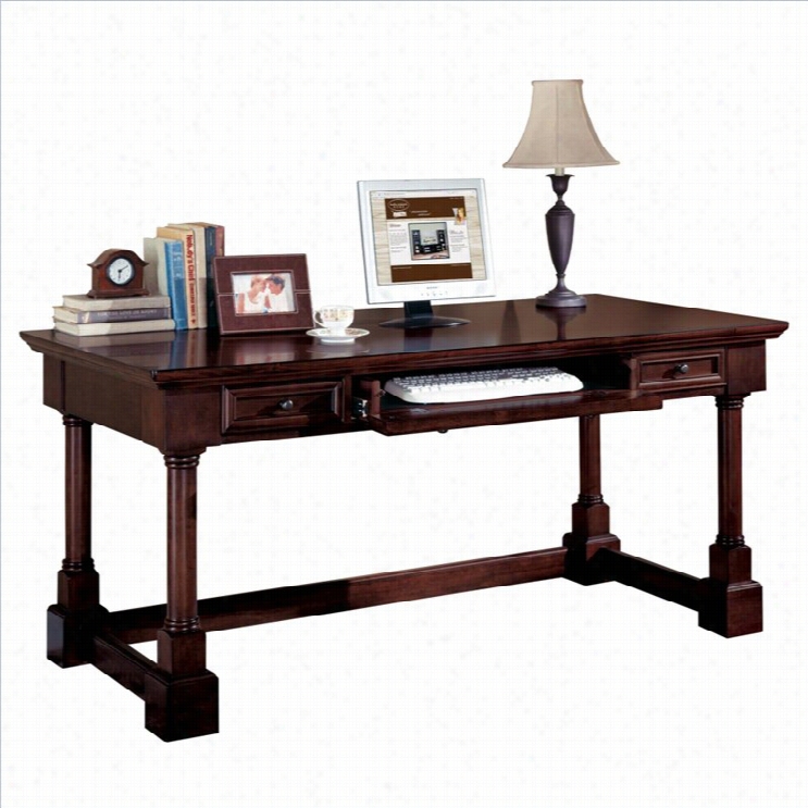 Kathy Ireland Hoje By Martin Mount View Forest Writing Desk In Cherry Cobblestone