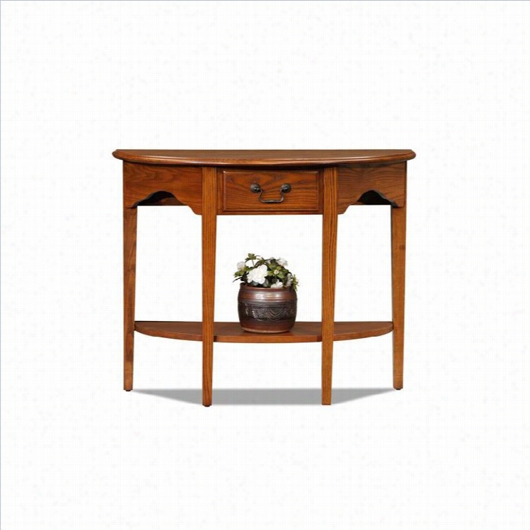 Leick Furniture Demiulne Bracket Table In Medium Oak Finish