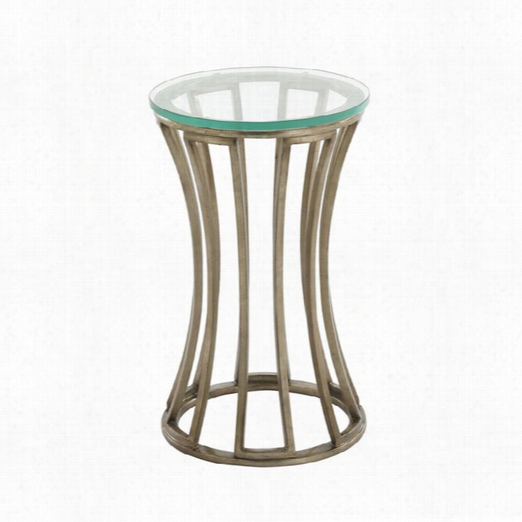 Lexington Tower Place Stratford Round Glass Accent Table In Gpld Leaf