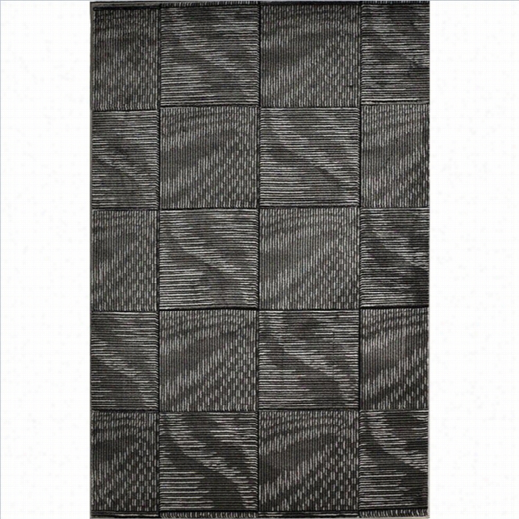 Lin On Rugs Milan Tile Rectangular Area Rug In Black And Grey-1''11 X 2'10