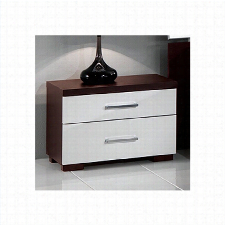 M.c.s Appendages Luxury Nightstand In Wenge And White