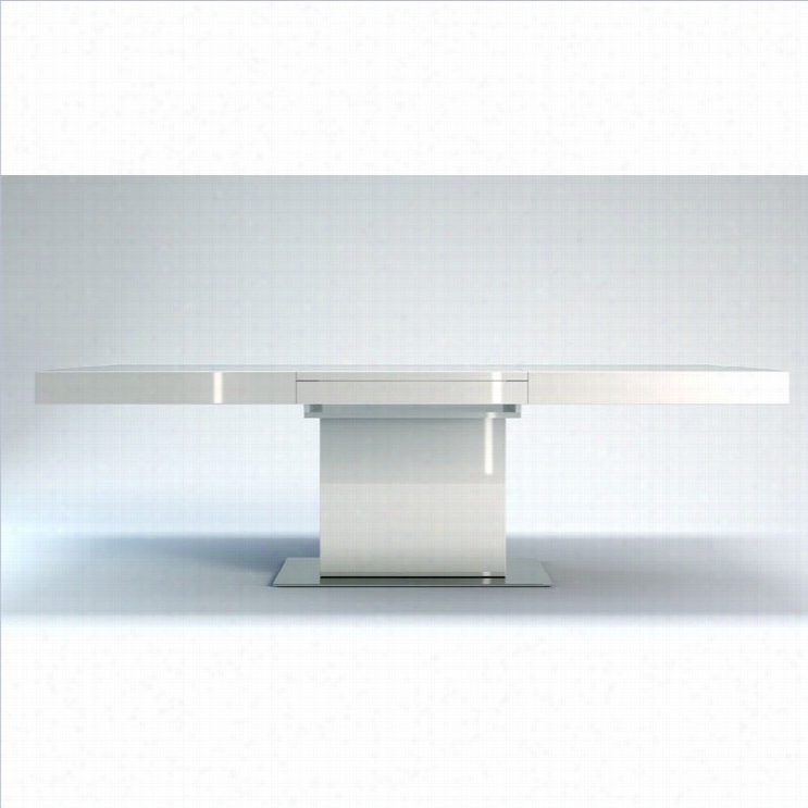 Modloft Astoro Dining Table In White Lacquer