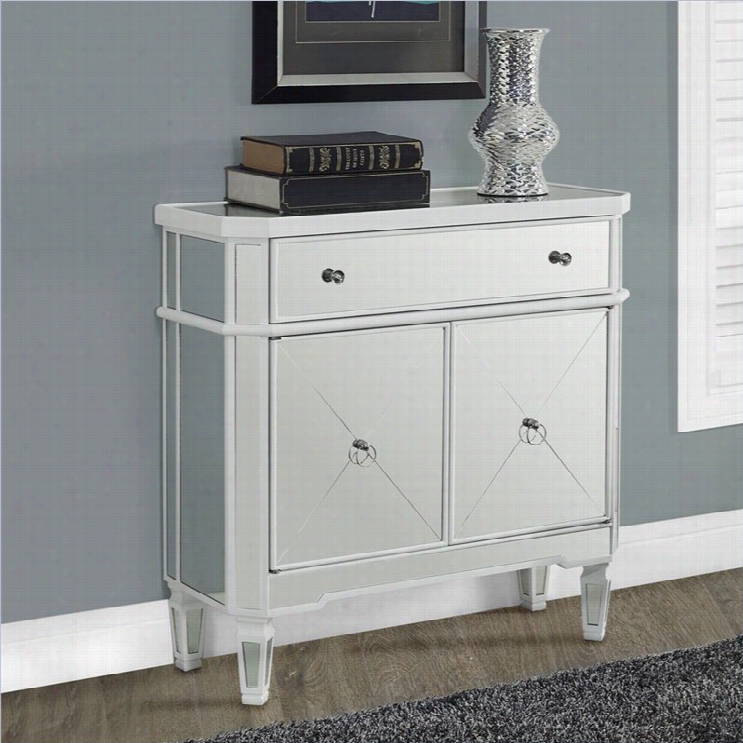 Monarch 32 Accent Table In Satin White