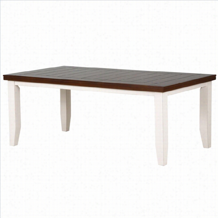 Monarch Din1ng Table Ith Leaff  In Antique White And Oak