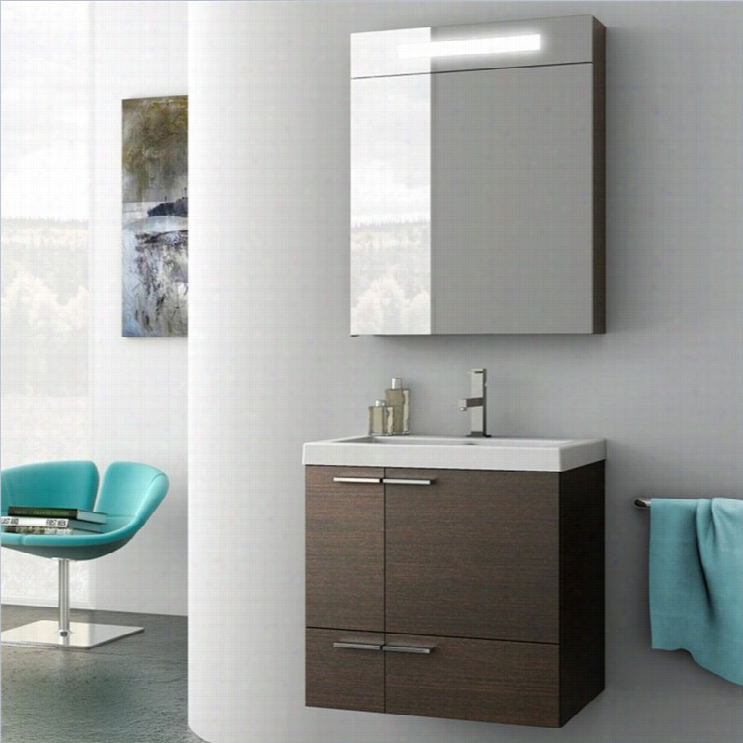 Nameek's Acf 24 Newspace 3 Piece Wall Mounted Bathroom Vanity Set In Wenge