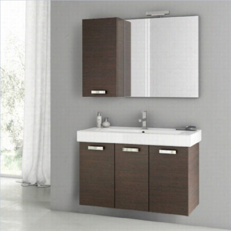 Nameek's Acf 37 Cubical 6 Piece Wall Mounted Bathroom Vanity Set In Wenge