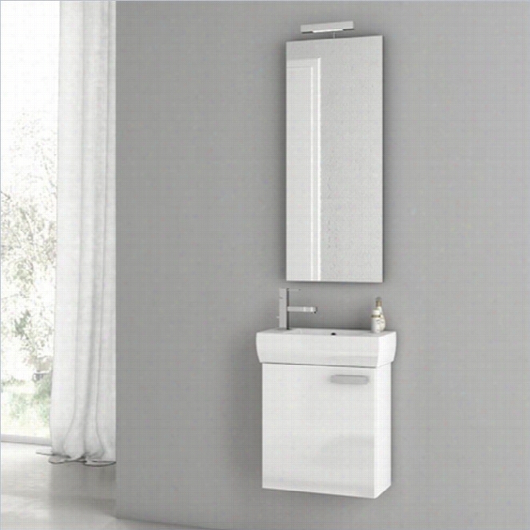 Nameek's Acf Cubiccal 18 Walll Mountrd Bathroom Vanity Set In Glossy White