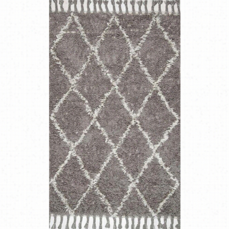 Nuloom  2'8 X 8' Laborer Knottec Fez Shag Rug In Gray