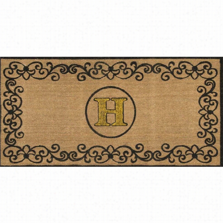 Nuloom 3' X  6' Machine Made Outdoor Doormat Rug In Letter H