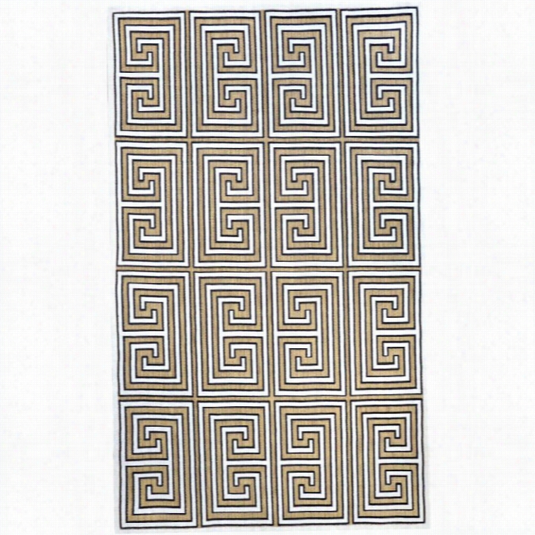 Nuloom 5'  X 8' Machine Made Outdoor Ggreek Key Austin Rug In Convert Into Leather