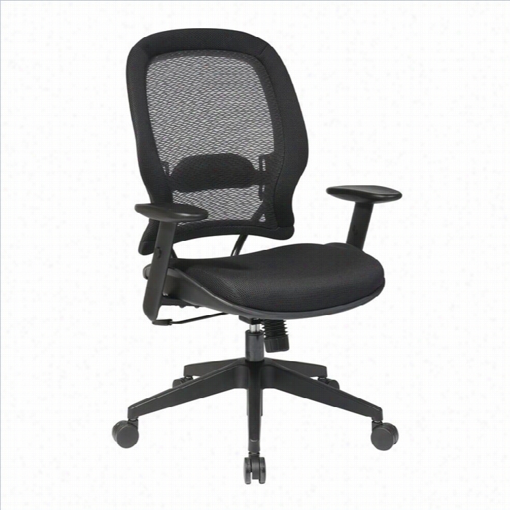 Office Star 55 Serie S Airgrid Back And Mesh Seat Office Chair In Dark