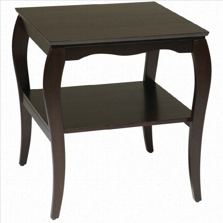 Office Star Brighton End Table In Mahogany
