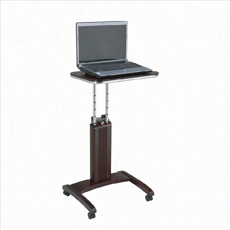 Office Star Precision Adjustable Lapyop Stand In Mahogany