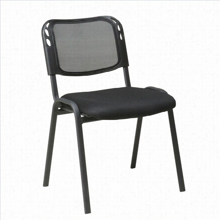 Office Heavenly Body Stc Series Set Of 4 Armless Stacking Chair In Black