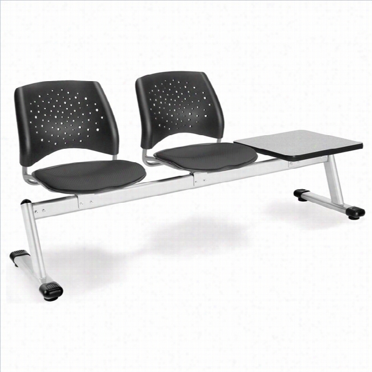 Ofm Star Beam Seating With 2seats And Table In Slate Grey