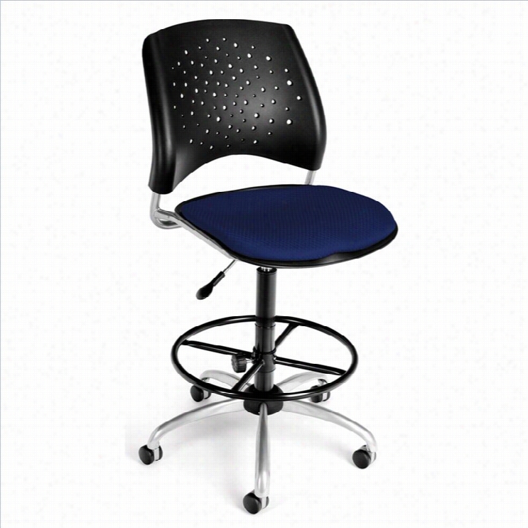 Ofm Star Swivel Drafting Chair With Drafting Kit In Anvy